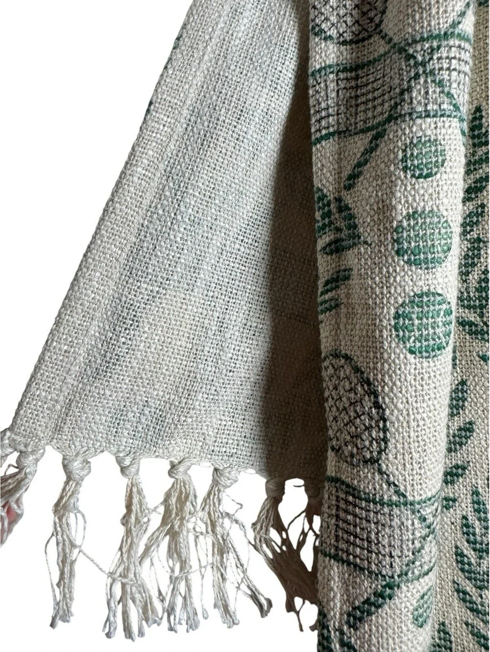 Tennis Racket Boxwood Woven Cream And Green Afghan Blanket 50x60in Boy Decor